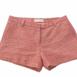 🌸 Amanda Uprichard Pink & Camel Tweed Shorts – Size M- 2.5” Inseam – EUC